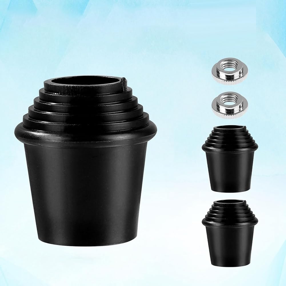 Wisyurt 2 Packs Drum Spur Feet, Drum Legs Threaded Rubber Foot with Lock Nuts for Drum, Black, 0 - Image 4