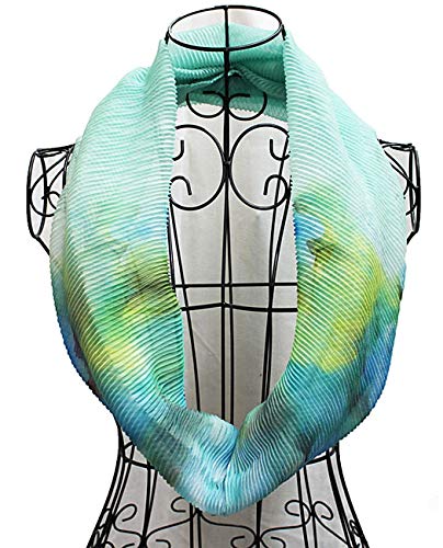 NYFASHION101 Women's Floral Print Stretchable Sheer Loop Infinity Scarf2