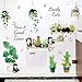 Droomhuis Pegatinas de Pared Historieta Gato Planta Tropical Pegatinas Pared Decorativas Para Salón Dormitorio Habitación Para Niños Guardería Vinilo Pared Mural