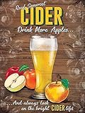Cider Boissons Plus Apples Grand Panneau Métallique (og4030)