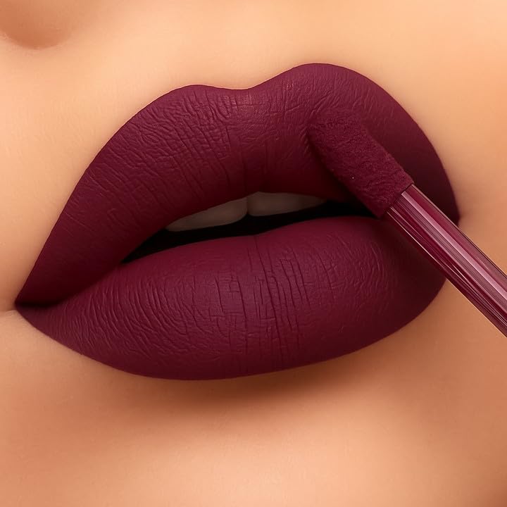 Liquid Lipstick, Matte Finish, Deep Berry Plum Shade, Long-Lasting Formula-image-6