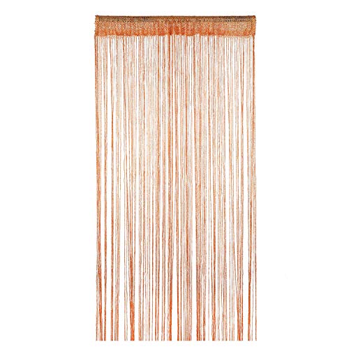 WedDecor Orange String Curtains Glitter Fringe Panel Fly Screen Room Divider Tassel Curtain for Doors Doorway, Windows - Image 2