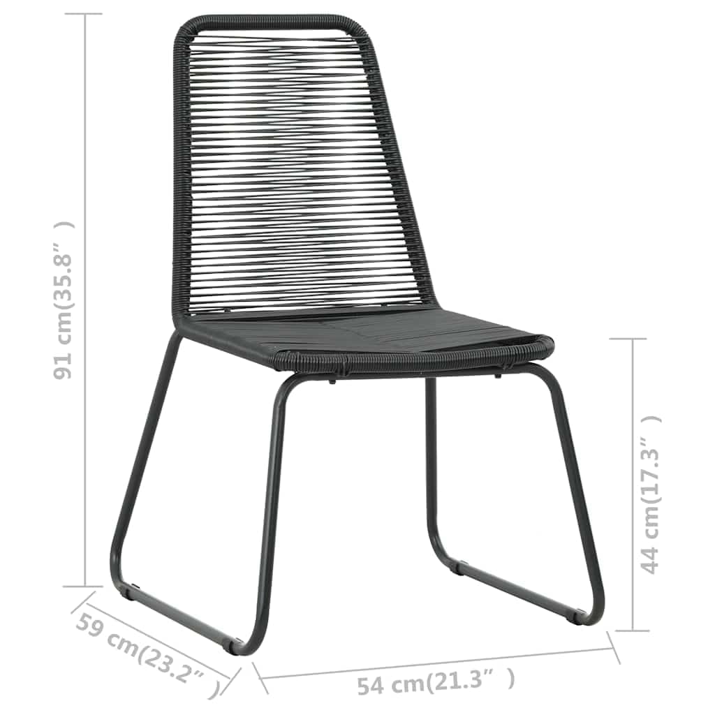 Krzesła do jadalni Poly Rattan zestaw 4 szt. czarne