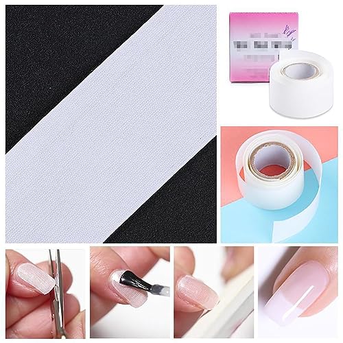 FSSTUD 2 Rollen Seide Nagel Wraps Fiberglas Nagel Reparatur Streifen Nagel Protector Bandage Band Nagel Verstärkung Streifen Nail Art Werkzeug für den Heim-Salon-Gebrauch