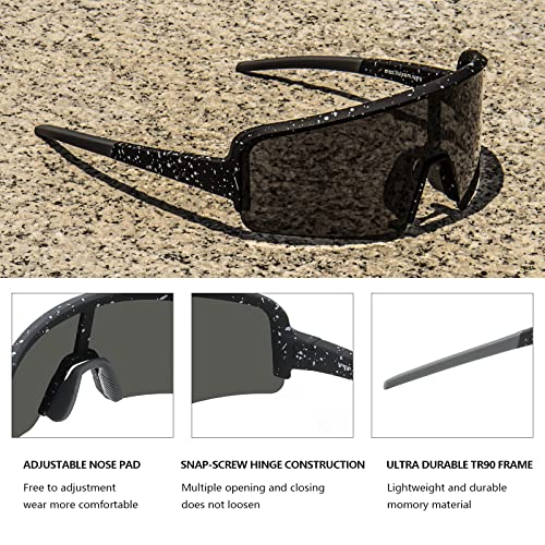 Image of MAXJULI Polarized Sunglasses for Men Women, Windproof Outdoor Sports Cycling Running UV400 Protection Sun Glasses 8121