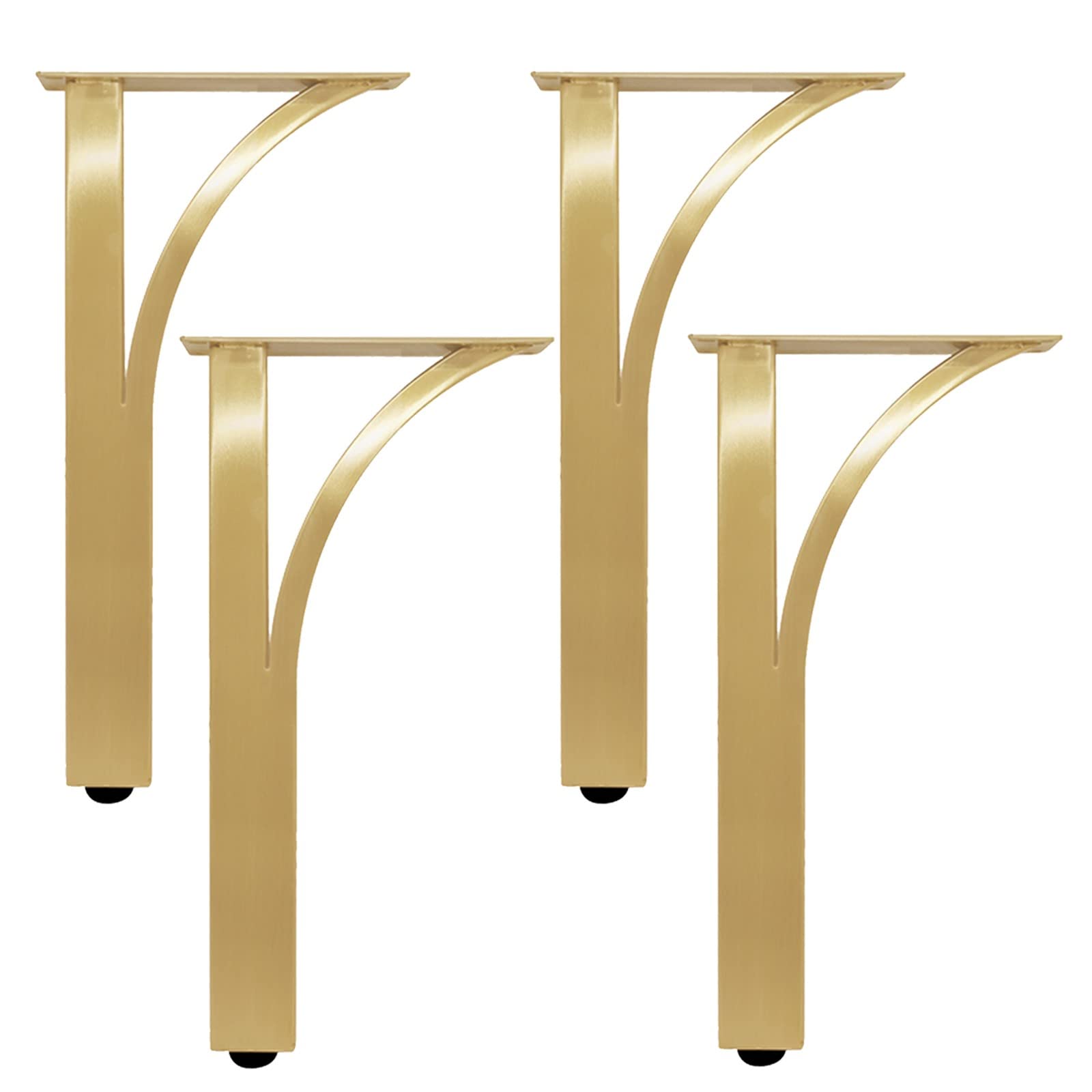 Patas ajustables de acero inoxidable para gabinete, paquete de 4 patas de metal para muebles de baño, soporte de TV y mesas, soporte dorado para cajones (altura: 20 cm)