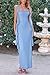 PRETTYGARDEN Women's 2025 Summer Wedding Guest Dress Sleeveless Ruffle Formal Cocktail Party Maxi Bodycon Dresses (Light Blue,Large)