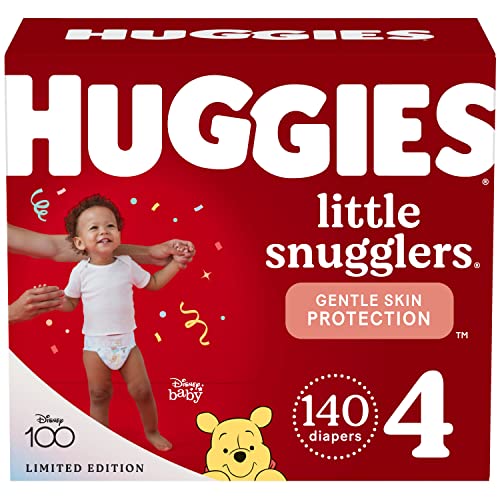 Image of Baby Diapers Size 4 (22-37 lbs), 140ct, Huggies Little Snugglers