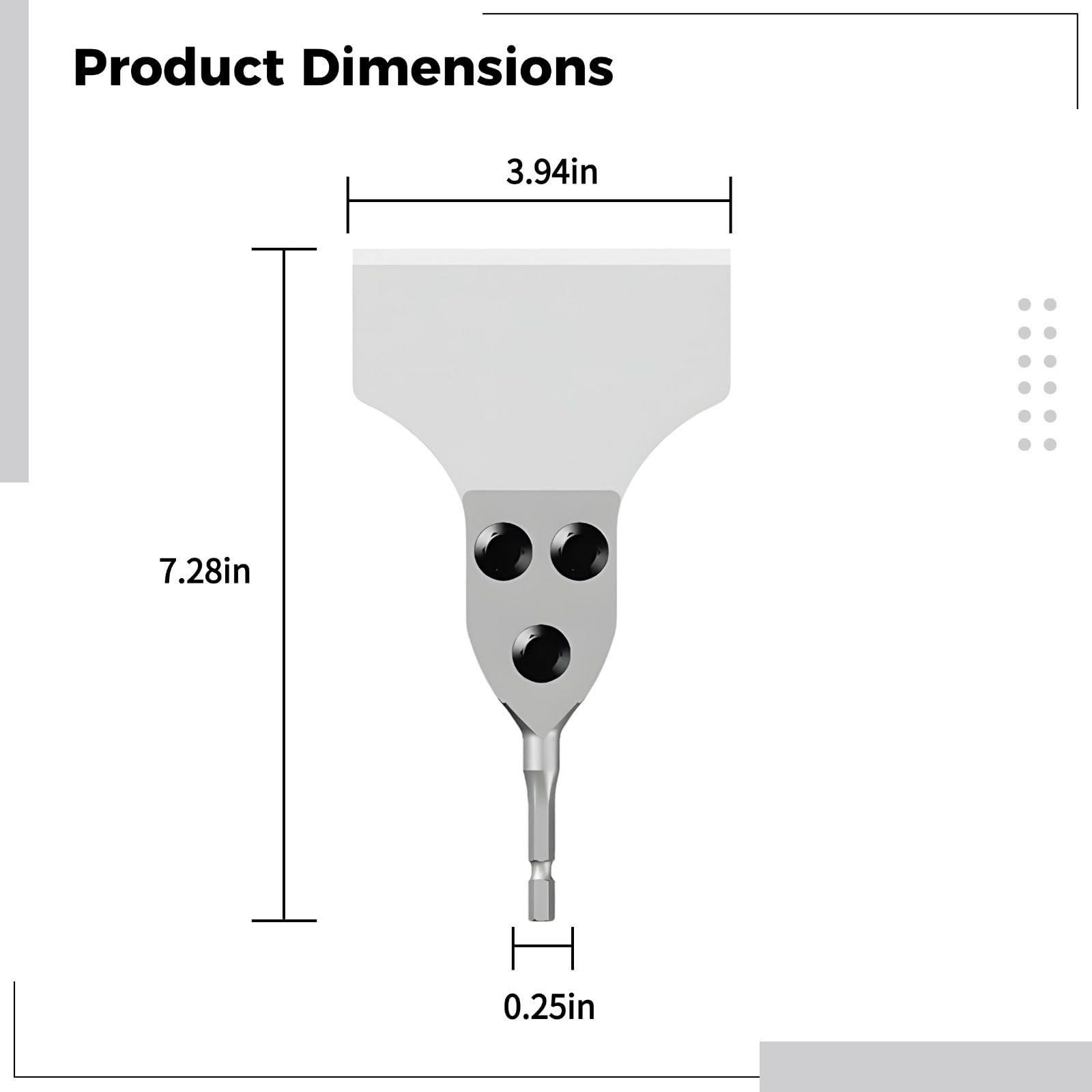 Grattoir de sol, outil de retrait de mortier, lame en acier chromoly, pour enlever carrelage et peinture, compatible avec les perceuses Firecore et plusieurs autres marques, 7,3 po/185 mm