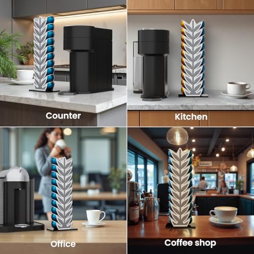 Image of Coffee Pod Holder Stand for Nespresso Vertuoline Capsules，20 Pods Organization Storage - Ideal for Small Kichen Counter and Coffee Bars