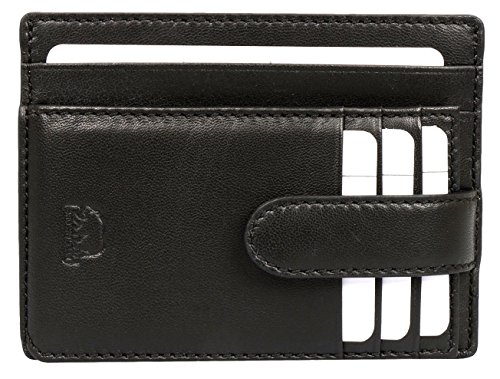 Preisvergleich Produktbild Brown Bear Kartenetui Herren Ausweishülle Leder Schwarz Damen Ausweisetui Fahrzeugschein Hülle Etui Geldbeutel Männer Portemonnaie Portmonaise Portmonee Frauen Ledergeldbeutel Ledergeldbörse