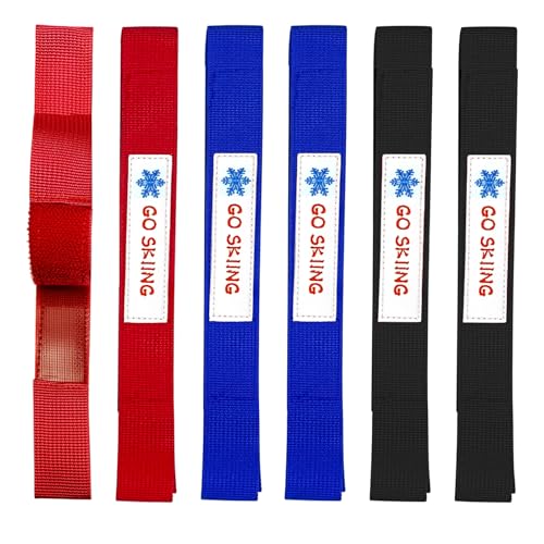 6 Pack Ski Brake Retainers Strap, Hook and Loop Ski Accessory Binding Brake Retainer Bands for Winter for Skis Waxing and Tuning
