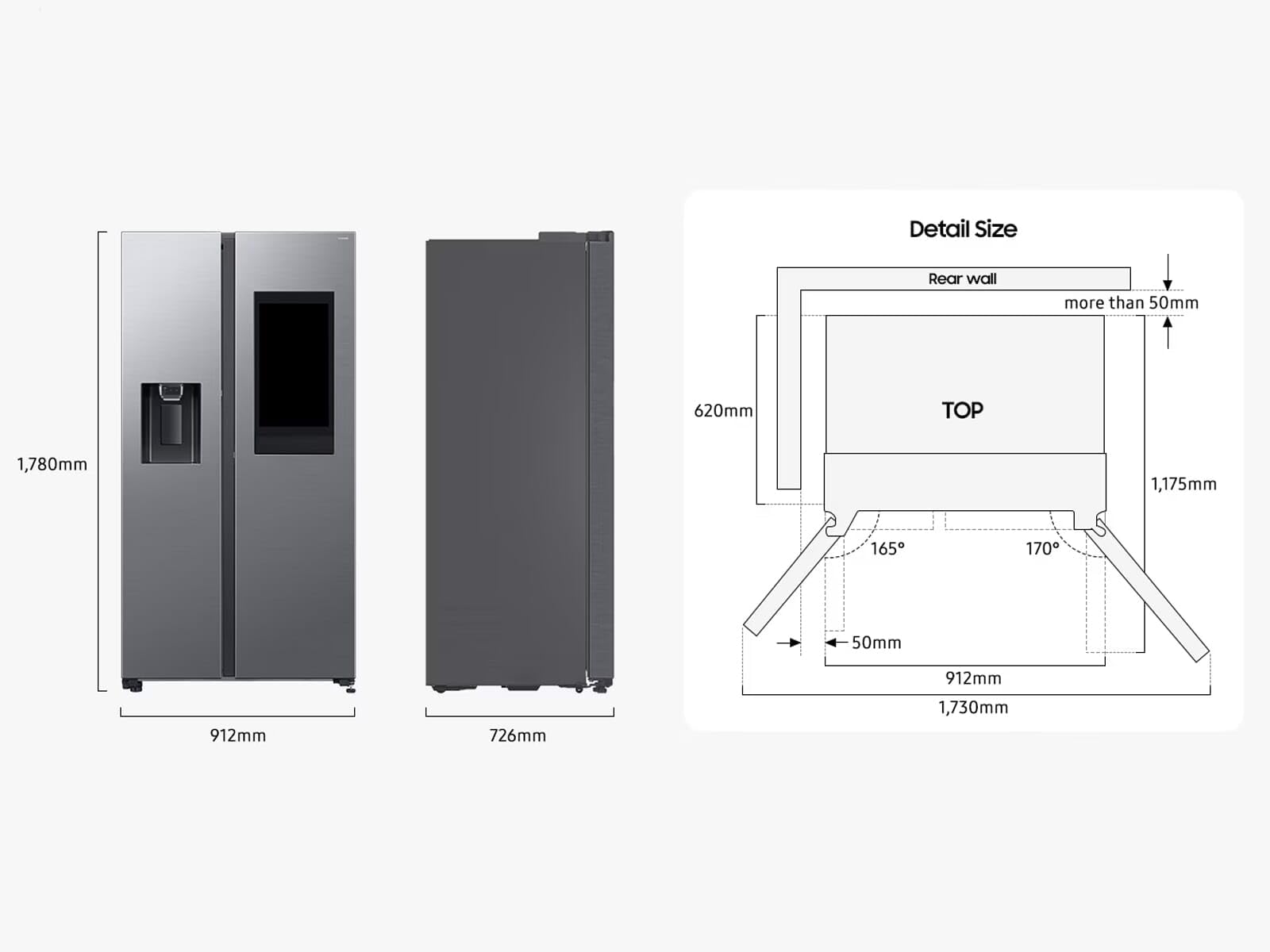 Samsung RS90F66BEFEF lodówko-zamrażarka Side-by-Side, AI lodówka z zamrażarką, 178 cm, 614 l, dozownik lodu/wody z przyłączem wody, Family Hub, AI Energy & Voice Control, Black Steel