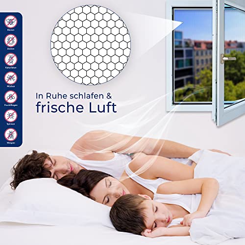 FAYZA Fliegengitter Fenster groß 1,50x2,50m für bodentiefe Fenster - Premium Qualität - Insektenschutz Fenster - Moskitonetz - Fliegennetz Fenster - Insektenschutznetz - Mückenschutz - Mückennetz