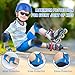 6PCS Kids Protective Gear Set, Knee Pads for Kids 3-10 Years Old, Toddler Elbow Pads, Wrist Guards, Skating Cycling Bike Rollerblading Scooter, Upgraded & Durable Material, Boys, Girls,Youth, Blue