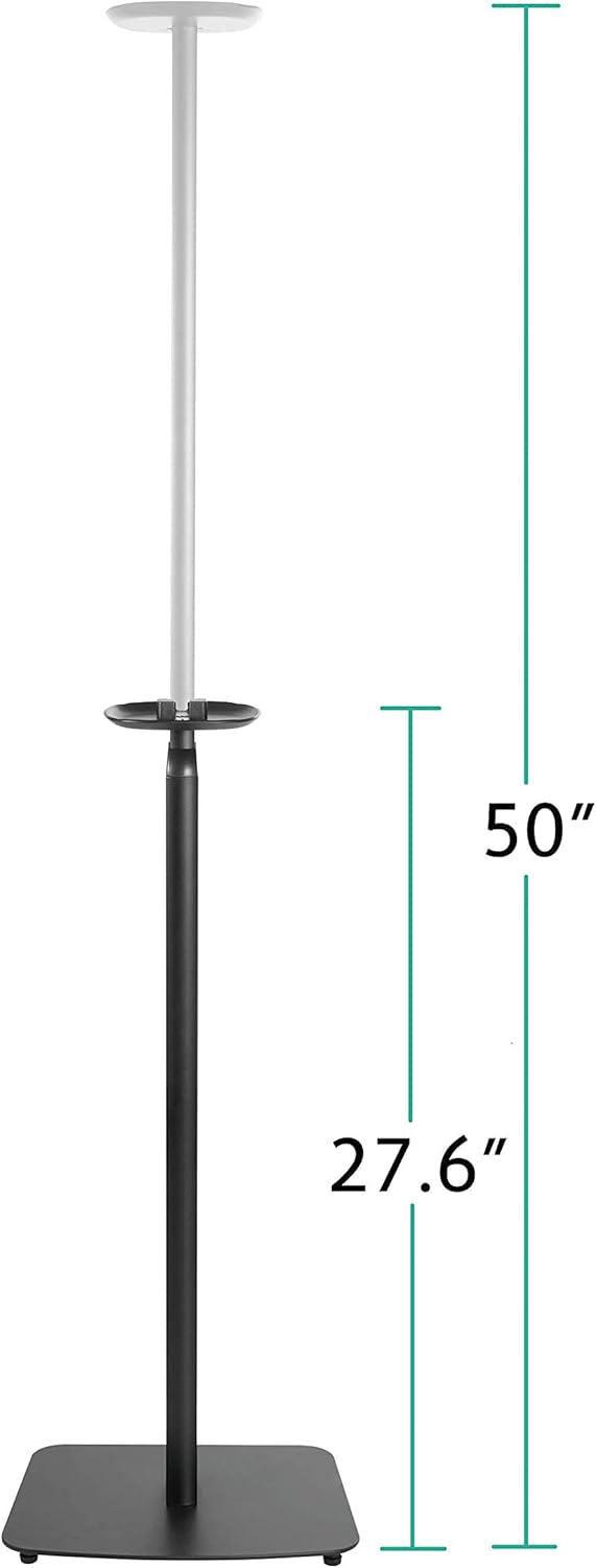 ynVISION.DESIGN Height Adjustable Floor Stands Compatible with Sonos One, One SL, Play:1 | 2 Pack | (Black)