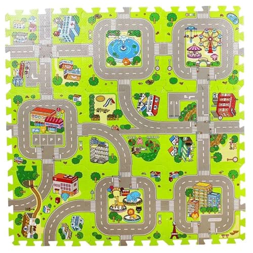 Estera de rompecabezas de espuma PE para niños puzzle de tráfico 12x12 de 9 piezas 6