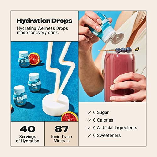 Buoy Electrolyte Drops | 120 Servings | No Sugar, No Sweeteners | Trace Minerals, Vitamins & Antioxidants | Purposefully Unflavored | Perfect For Coffee, Water, Beer, Tea | Daily Hydration Supplement #TOP1