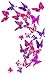 Produktbild MissBirdler 24 Stk. Schmetterlinge 3D Effekt Kühlschrank Magnet Wandtattoo Lila-Pink Wand Fenster Aufkleber Dekoration Einrichtung Wohnzimmer Schlafzimmer Kinderzimmer Größe ca.: 5 bis 15cm