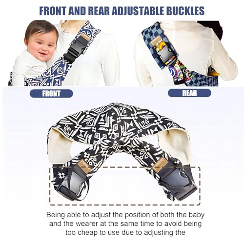 Image of Baby Sling Carrier,Baby Sling,Toddler Carrier,Adjustable and Non-Slip Hip Seat Carriers Carrying 10-30 lbs(Black)