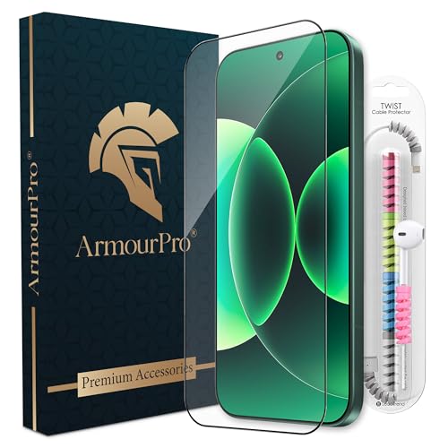 Image of ArmourPro Military-Grade Tempered Glass for Xiaomi 17-9H Anti Scratch, Edge-to-Edge Coverage, HD Clarity, Smooth Touch, Case Friendly, Easy Installation Kit with Cable Protector