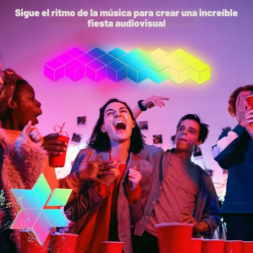 Lámpara de pared para eliminar la fatiga visual con luces LED gaming RGB y paneles inteligentes 3