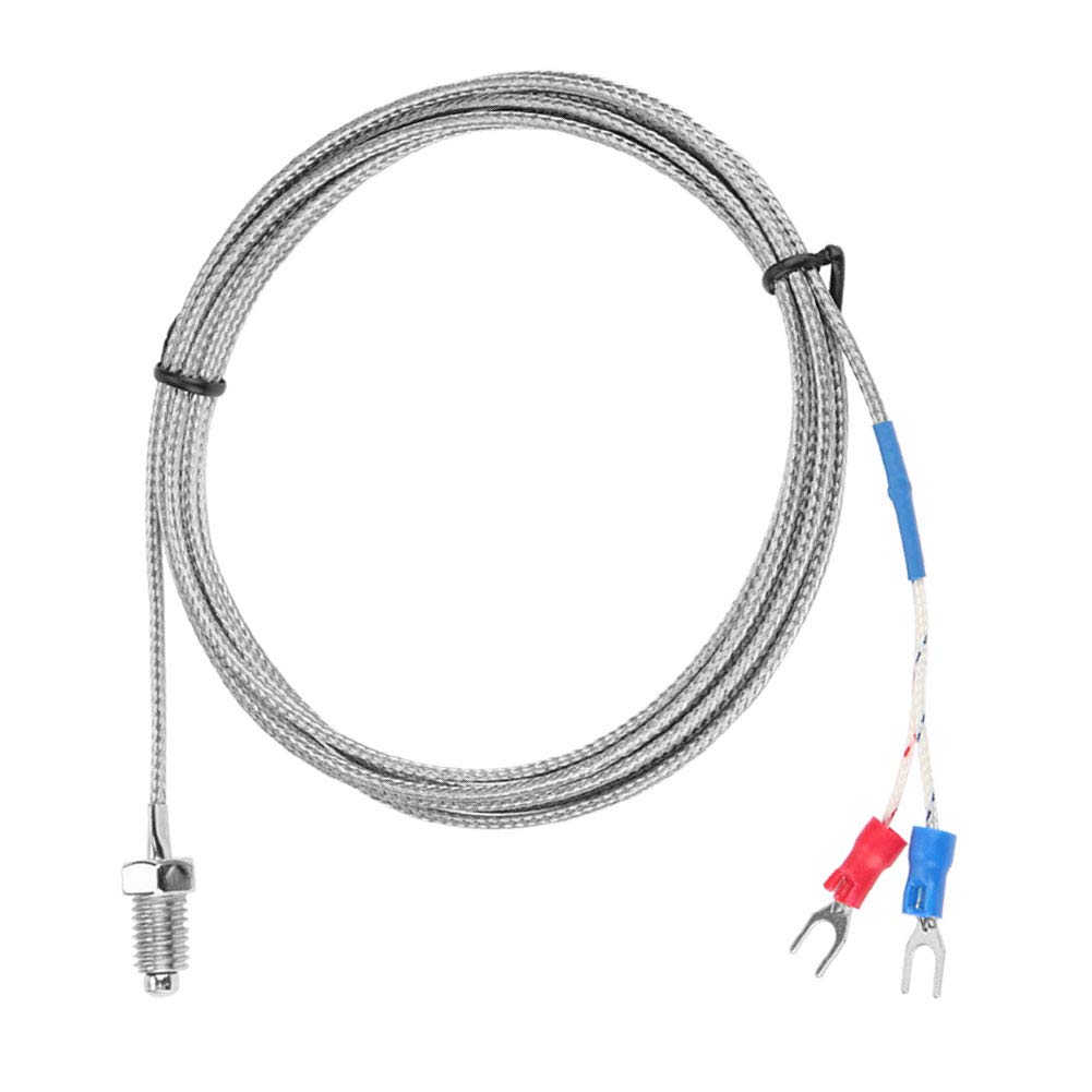 M8 Screw Thread Type K Thermocouple Temperature Sensor Wire Fast Response 0 to 400? for Plastics Machinery Textiles Food Industry Stainless Steel Probe 1m 2m Cable Length (2m)
