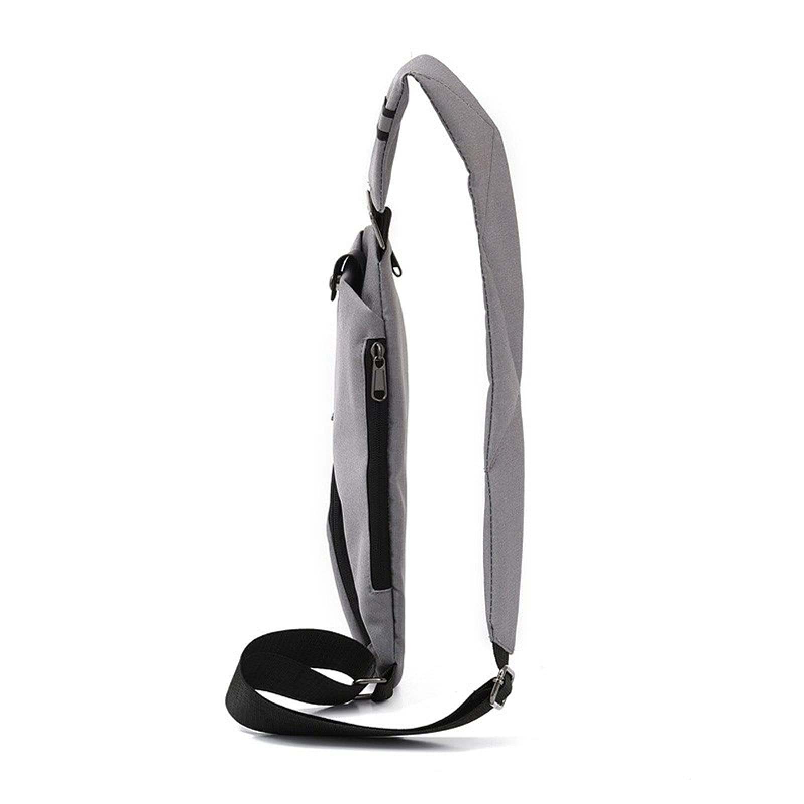 XIANGFAXB Bandoleras Hombre Ultra Delgado antirrobo Bolso Pecho pequeño Cruz bods Bolsas de Cuerpo Reflectante Mini Bolso de Mensajero Hombres Hombro Deporte Bolsa Paquete (Color : Grey)