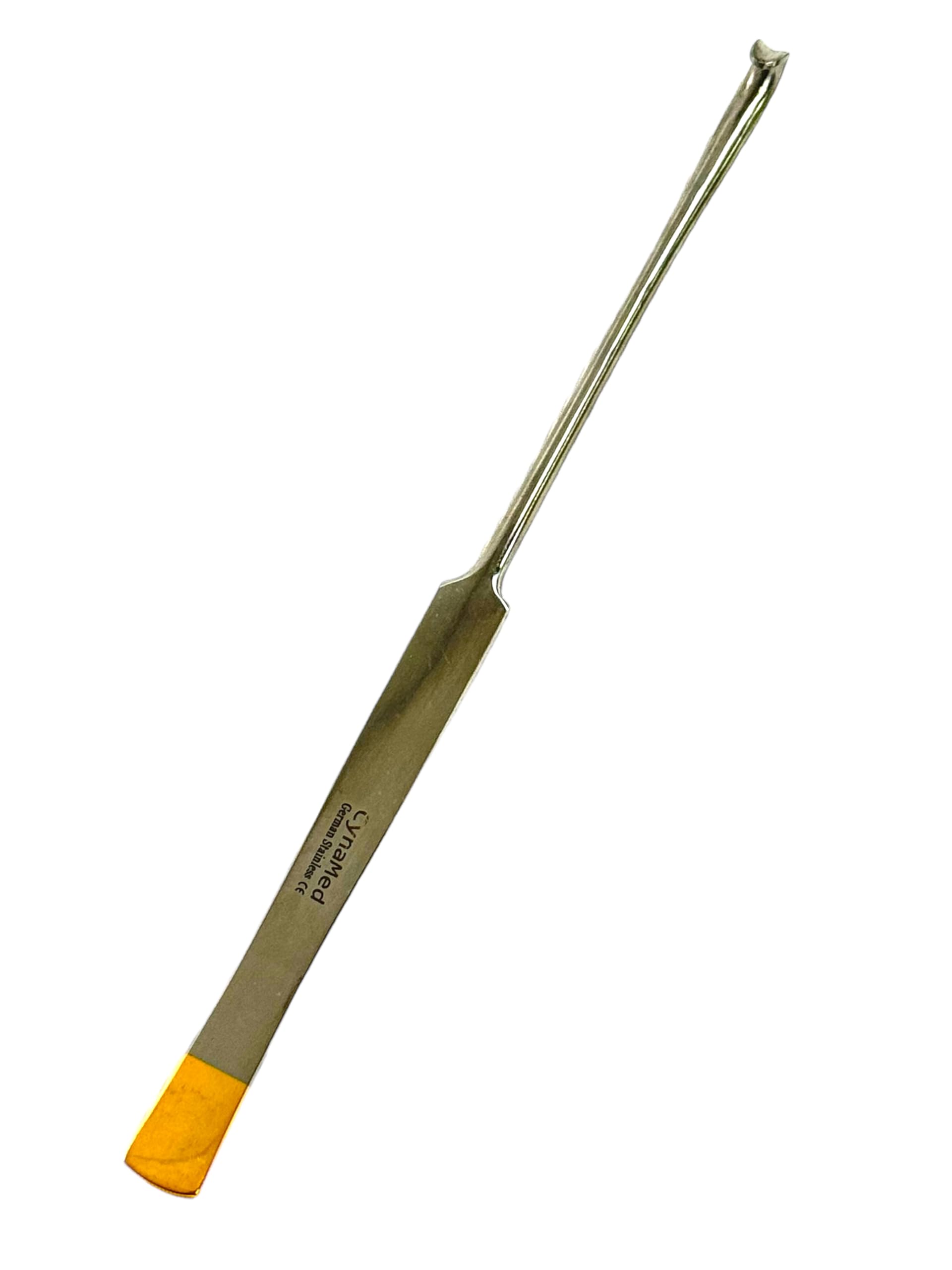 20cm (8in) Spay Snook Hook with Gold Tip Flat Handle and Smooth Finish, Veterinary Spay Hook - Premium German Stainless Steel (1 Piece)