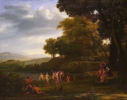 Cuadro de lienzo Paisaje con sátiros y ninfas danzantes reproducción artística 60x90