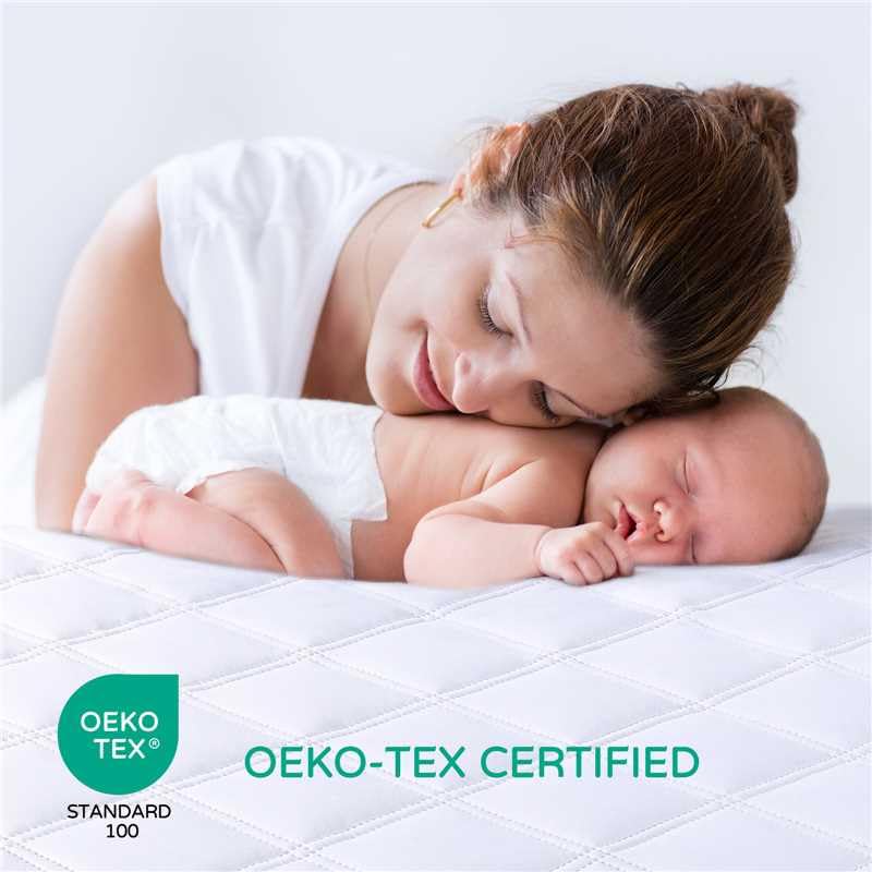 Image of Yoofoss Waterproof Pack and Play Mattress Protector 2 Pack, Quilted Pack and Play Mattress Pad Cover Ultra Soft and Breathable, Playpen /Playard Mattress Sheet for Standard Pack n Play Size 39''x27''