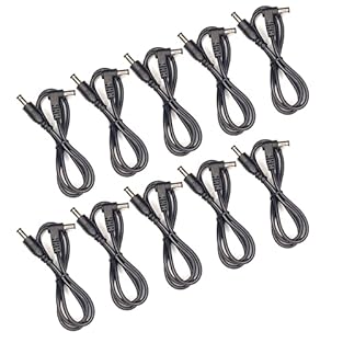 (10) Pack of Kurrent Electric Brand Effects Pedal Power Cables for T-Rex Fuel Tank Classic, Jr. & Chameleon Power Supplies 24" inch length Right angle to standard plugs Compatible with T-Rex Power supplies. May not work with other brands of power sup...