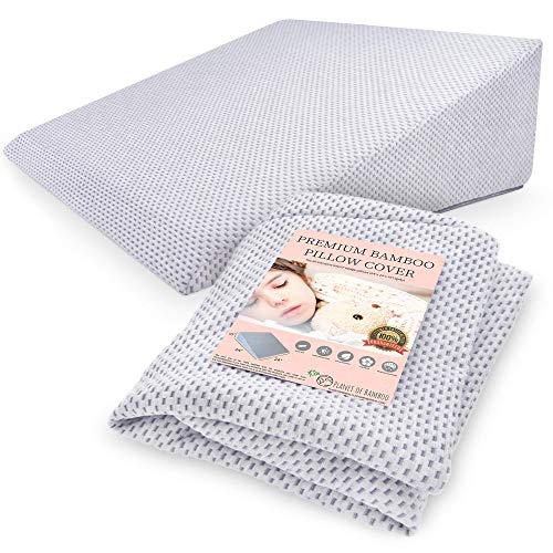 Planetofbamboo Bamboo Replacement Wedge Pillow Cover (24 X 24 X 10) With Zipper - Sweat-Absorbent, Moisture-Wicking, Odor-Free Wedge Pillow Case – Gray #TOP7