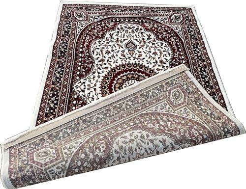 Image of Kashmiri Design Traditional Carpets for Living Room 8x11 Feet (240 x 330 Cm) Drawing Room Hall Ivory Colour