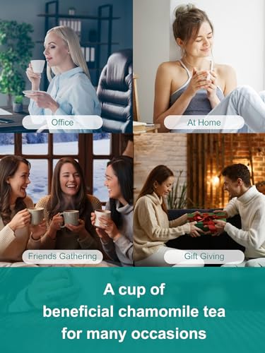 Image of TeeLux Chamomile Tea Loose Leaf, 4oz Whole Chamomile Flowers, Caffeine Free | Pure Chamomile Herbal Tea with Delicate Floral Aroma & Smooth Taste, Enjoy Hot or Iced