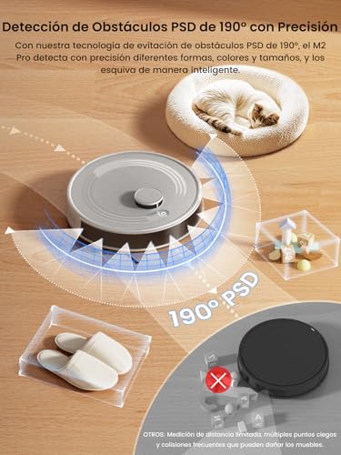 Image of LEFANT M2 Pro Robot Vacuum Cleaner with Wiping Function, LiDAR Navigation Mapping, Vacuum Cleaner Robot with Suction Station, 6000 Pa, APP /Alexa Control, Robot Vacuum Cleaner Suction Power Ideal for
