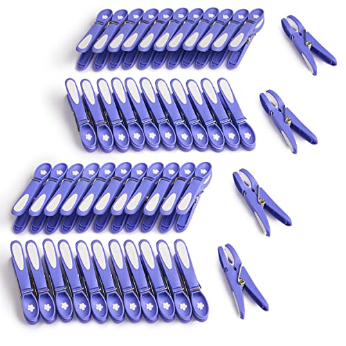 culiclean Pince à Linge ´Fleur´ (48 pièces, Very peri-Blanc) de