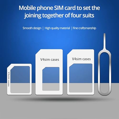 مجموعة محول شريحة اتصال نانو 4 في 1 الى مايكرو/قياسي لجميع الاجهزة المحمولة (ابيض)