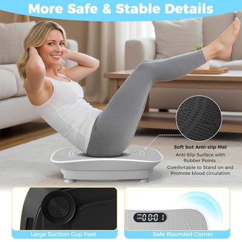 Image of GYMAX Vibration Plate Exercise Machine-10 Level Intensity, LED Display & Remote Control, Body Vibrating Plates Stand Shaking Platform Fat Burning Machine