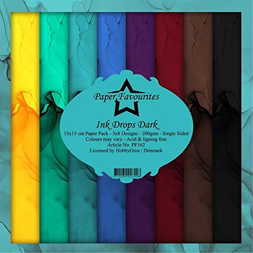 Paper Favourites Paper Pack 15cmx15cm - PF162 - Ink Drops Dark