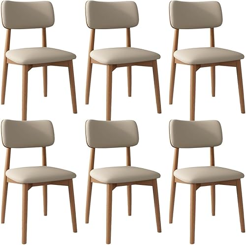 Miniatura 49 de YVYKFZD Solid Wood Dining Chairs, Kitchen Chairs Set with Curved Backrest, Leather Upholstered Dining Room Chair, Armless Living Room Chair, for