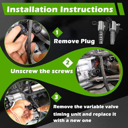 2-PC Engine Oil Control Variable Valve Timing (VVT) Solenoid Right & Left V6 3.0L 3.3L for Lexus ES300 RX300 RX330 RX400h - for Toyota Avalon Camry Sienna Highlander Sienna Solara OE#153400A010,TS1024 - Image 5