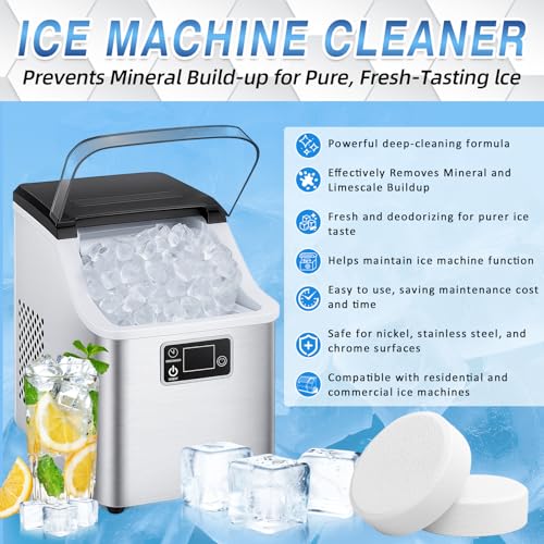 Image of Ice Machine Cleaner Tablets Descaler (36 Pack) - Portable Ice Maker Cleaner, Nickel Safe Scale Remover Compatible with Countertop and Nugget Ice Maker, Remove limescale, Odor-Free, Crystal Clear Ice