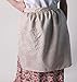 Making Believe Cream Calico Waist Half Apron with Pocket for Girls and Teens for Pioneer Peasant Costume