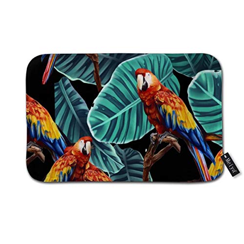 Cocoal-ltd - Felpudo de Entrada, diseño de Hojas Tropicales de Guacamayo, para Interior/Puerta Delantera/baño/Cocina y salón/Dormitorio (60 cm de Largo x 40 cm de Ancho)