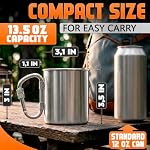ZOKLU Camping Cup with Carabiner Handle, 13.5oz Stainless Steel Camping Mug - Image 2