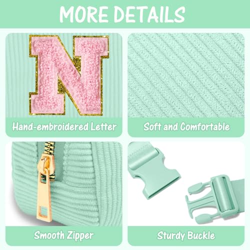 Image of Gitus 10 11 12 13 14 15 16 Year Old Girl Gifts Personalized Birthday Gifts for Women Daughter Sister Her Initial Belt Bag Fanny Pack Crossbody Bags for Teen Girl Gifts Trendy Stuff (Mint Green-N)