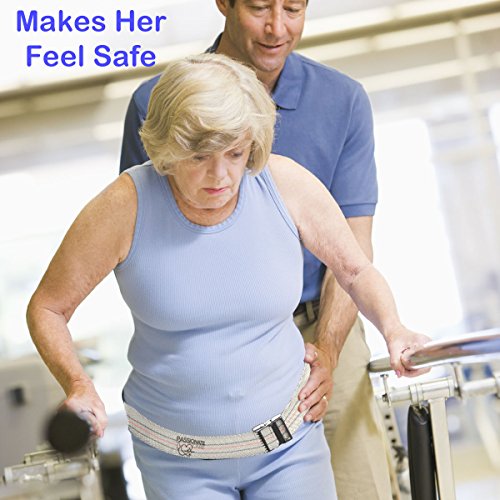 Transfer Belt - 2 For 1 Physical Therapy Gait Belt With Metal Buckle. 60 Inch Beige Plus A Bonus 70 Inch Black Strap. Never Worry About Having The Wrong Size Or Equipment Again. #TOP4