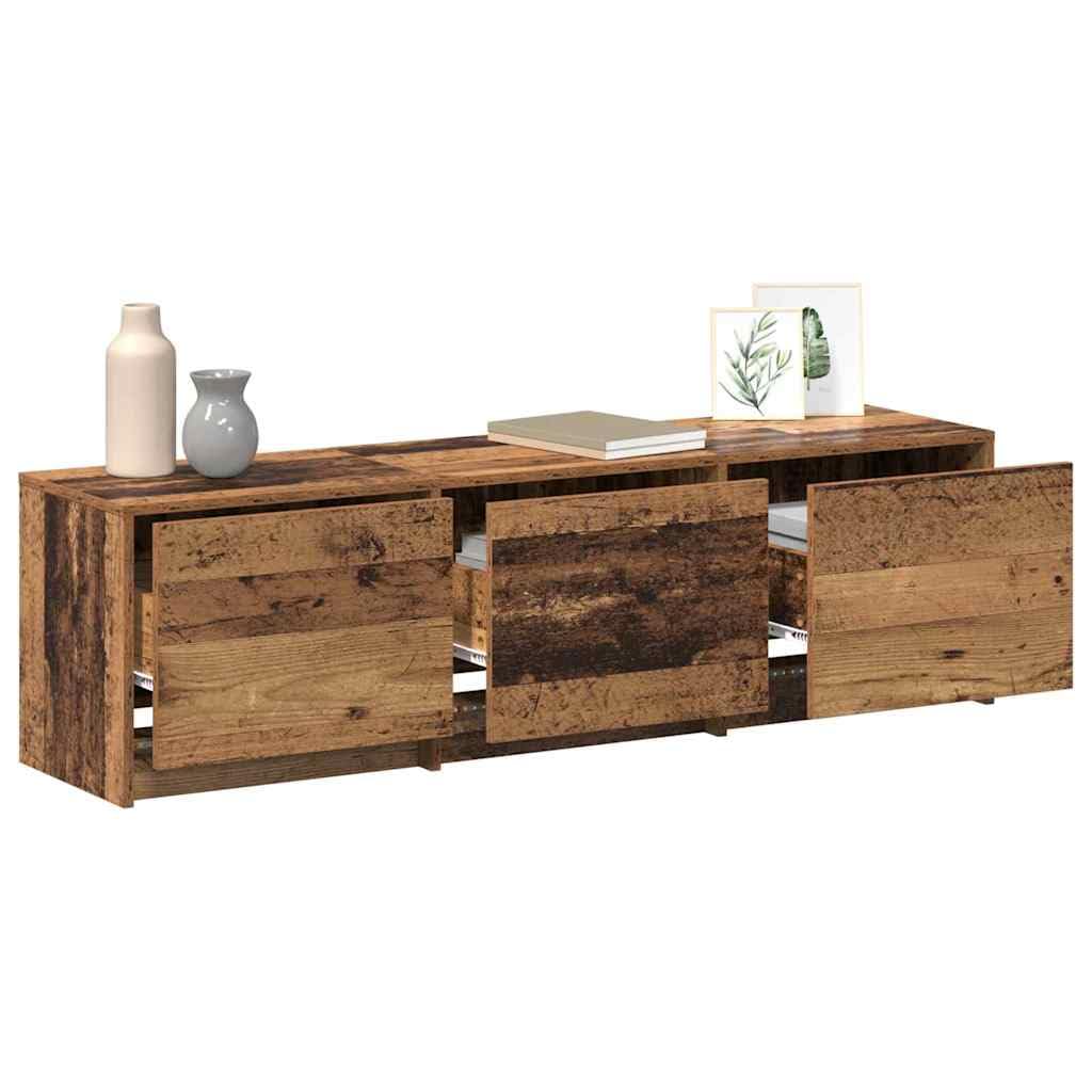 Madera resistente con luces LED ajustables cajón 140 x 34 x 40 cm Marrón