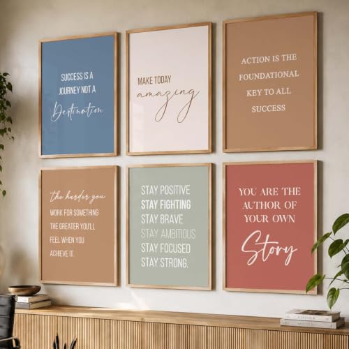 Image of kotart Motivational Quote Paintings with Frame for Home Decoration - Quote Painting for Living Room Bedroom Office Room Decor - Painting for Wall Decoration - Set of 6 (13x17, B)